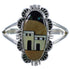 Silver Multicolor Pueblo Design Ring Size 8-1/2 TX41351